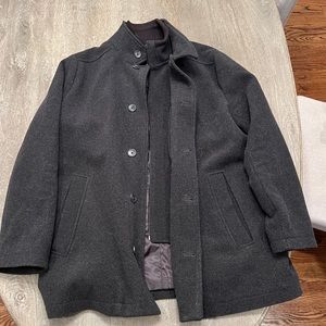 Calvin Klein peacoat jacket. Size L. Just below waist.